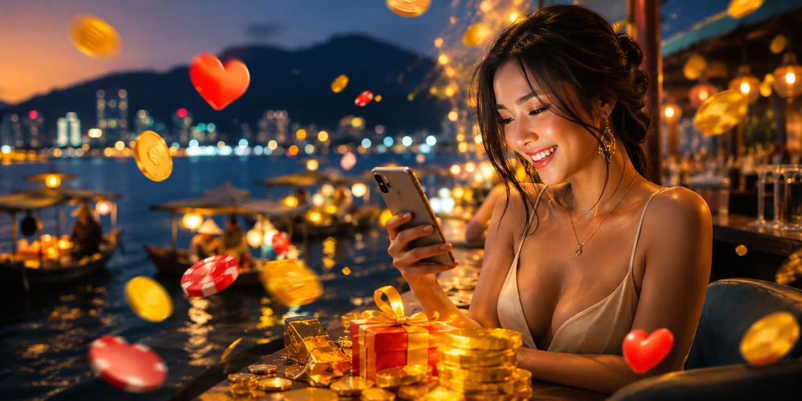 Người dùng tại bãi biển Đà Nẵng trải nghiệm casino trực tuyến qua điện thoại