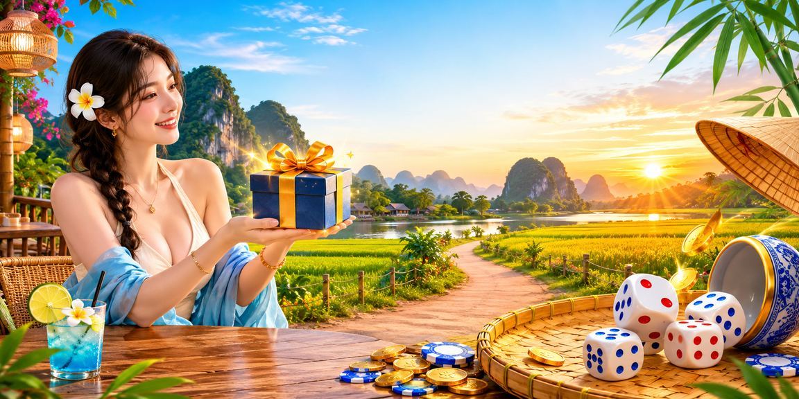 Cảnh Ninh Bình với nón lá truyền thống – hình ảnh đại diện cho người dùng địa phương trải nghiệm giải trí trực tuyến
