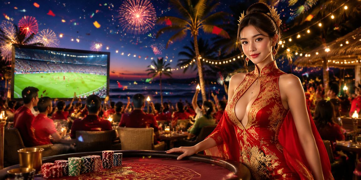 Người chơi theo dõi kết quả cá cược bóng đá trên bãi biển Phú Quốc